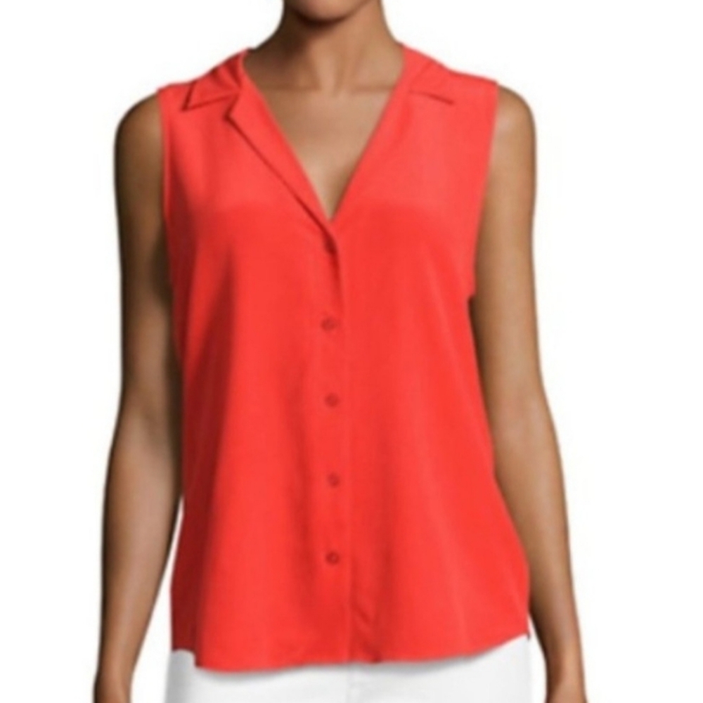 Equipment Femme Sleevelesa Silk Top